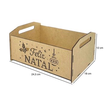 CAIXOTE VAZADO 24,5X18X12 FELIZ NATAL