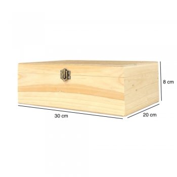 CX PINUS C/ FECHO E DOBRADIÇA 30X20X8
